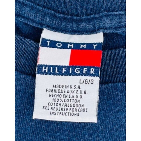 Vintage Tommy Hilfiger Tommy Jeans Blue T-Shirt Boys Size Large - Picture 2 of 4